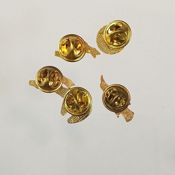 Enamel Metal Pins Tie Tack Lapel Animal Pins Lot Of 5 Bear Turtle Eagle Dolphin - Picture 2 of 7